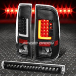 Clear Lens 3D Led L-Shape Black Tail Light+Third Brake Lamp 97-03 F150/F250 Speed Daddy
