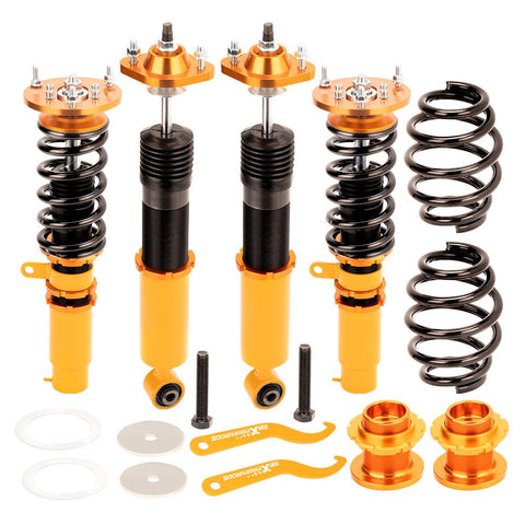 Coilover Height Adjustable Absorber Strut Shocks compatible for BMW E46 3 Series 1998-2006 MaxpeedingRods