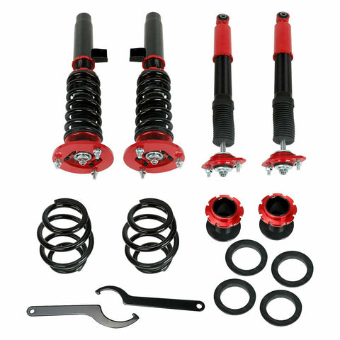 Coilovers Suspension Struts Kit For 98-05 BMW E46 320i 323i 325i 328Ci 330i Red SILICONEHOSEHOME