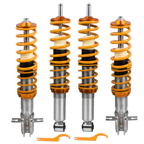 Compatible for VW Volkswagen Golf MK1 Adjustable Height Shock Absorber Full Coilover Suspension MaxpeedingRods