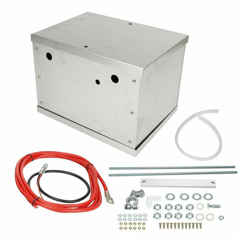 Complete Aluminum Battery Box Relocation Kit Universal Polished Billet Race PC SILICONEHOSEHOME