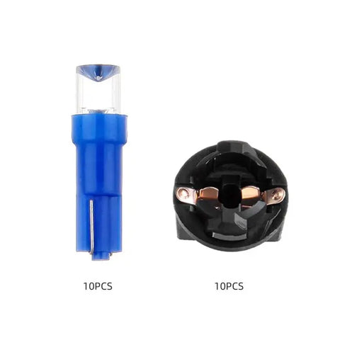 Concave Blue Wedge T5 Diode LED Instrument Cluster Light Bulb With 3/8" 9mm Twist Lock Socket Fit 2005-2011 Chevrolet Corvette 6.0L 7.0L | 10 Pcs ECCPP