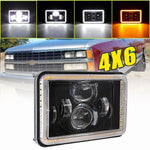 Dot 4X6" Led Headlight High Low Drl For Chevrolet Pickup C10 C20 K10 K20 R10 R20 EB-DRP