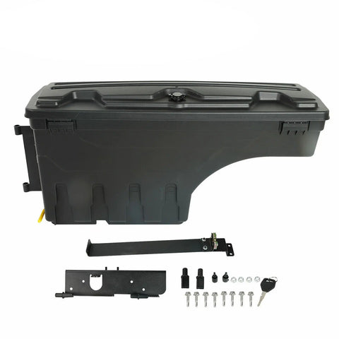 Driver Left Side Rear Truck Bed Storage Case Toolbox Abs For 07-21 Toyota Tundra BLACKHORSERACING