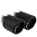 Dual 3.5"Oulet Carbon Fiber Cover Stainless Steel Catback Exhaust Muffler Tip DNA MOTORING