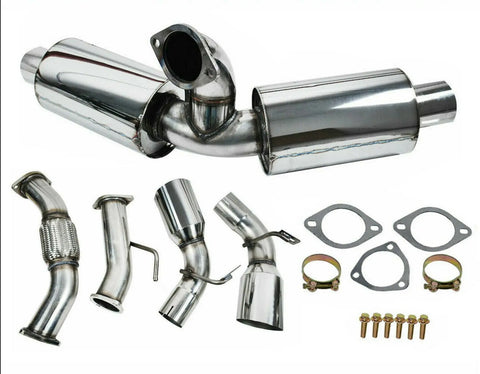 Dual 4.5 Tip Muffler Racing Catback Exhaust for 91-95 mr2 Turbo w20 2.0l SILICONEHOSEHOME