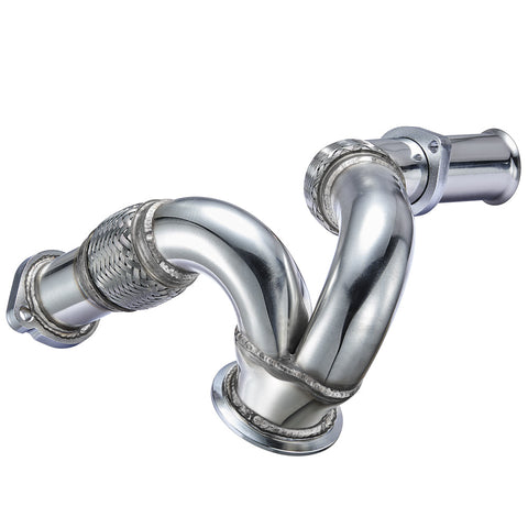 Exhaust Up-Pipe Y-Pipe for Ford 2003-2007 6.0L Powerstroke Diesel F250 F350 F450 Heavy Duty Polished | SPELAB