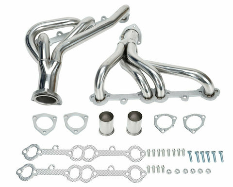 FOR CHEVY 305-350 CID SMALL BLOCK SHORTY V8 8CYL STAINLESS STEEL EXHAUST HEADER F1 Racing