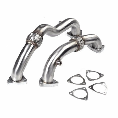 Fit 2008-2010 Ford 6.4L Powerstroke Diesel Heavy Duty Polished Up Pipes No EGR F1 Racing