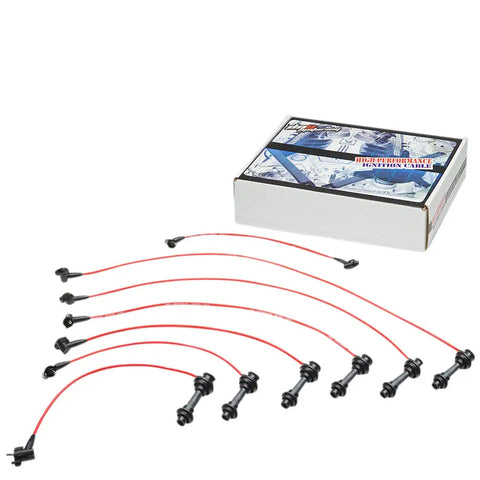 Fits Supra Mk4 2Jz Na Ignition System Silicone Spiral Core Spark Plug Wire Red DNA MOTORING