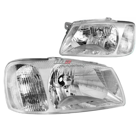 00-02 Accent Mc/Rb Chrome Housing Clear Corner Headlight Oe Replacement DNA MOTORING