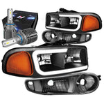 For 00-06 W220 Mercedes Benz S-Class Projector Smoked Side Corner+Fog Headlight DNA MOTORING
