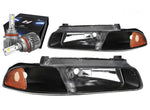 For 03-07 Silverado Black Crystal Headlight+Bumper+Smoked 3D Led Bar Tail Lamp DNA MOTORING