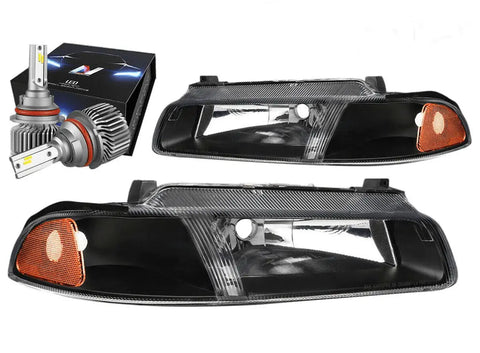 For 03-07 Silverado Black Crystal Headlight+Bumper+Smoked 3D Led Bar Tail Lamp DNA MOTORING