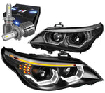 For 03-07 Silverado Black Headlight+Clear Bumper+Chrome Smoked Led Tail Lamp Set DNA MOTORING