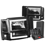 For 03-07 Silverado Smoked Headlight+Bumper+Black Tinted 3D Led Bar Tail Lamp DNA MOTORING