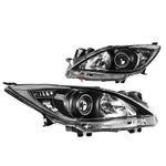 For 10-13 Mazda 3 Black Housing Clear Side Projector Headlight Oe Replacement DNA MOTORING