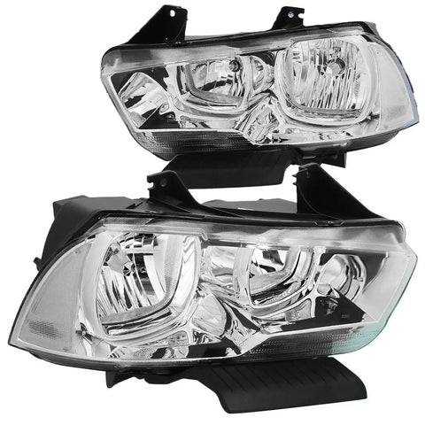 11-14 Dodge Charger Lx Chrome/Clear Side Turning Corner Headlamp Head Light DNA MOTORING