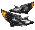 For 11-14 Sonata Yf Black Housing Amber Side Projector Headlight Replacement DNA MOTORING