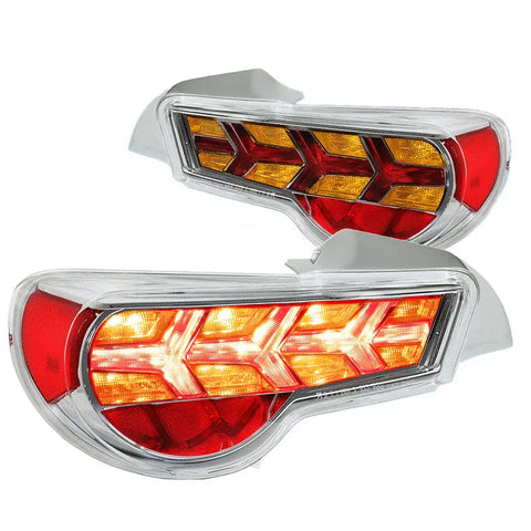13-17 Fr-S/Brz [Sequential] Arrow Led Tail Light Chrome Housing Amber Signal DNA MOTORING