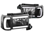 For 1987-1991 Ford Bronco F150 F250 Led Drl Headlight Corner Lamps Black Clear DNA MOTORING