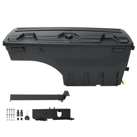 For 1987-2011 Dodge Ram Dakota Abs Truck Bed Storage Case Toolbox Passenger Side BLACKHORSERACING