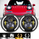 For 1990-1997 Mazda Na Miata Mx5 Mx-5 7Inch H6024 Led Headlights Halo Angel Eye EB-DRP