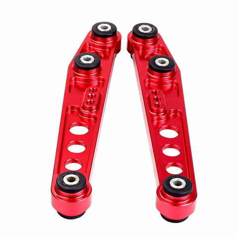 For 1992-1995 Honda Civic JDM EG EJ1 Red Rear Lower Suspension Control Arms Kit SILICONEHOSEHOME