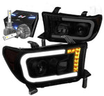 For 1994-2001 Ram 1500 2500 3500 Led Black Amber Headlight W/Led Kit Slim Style DNA MOTORING