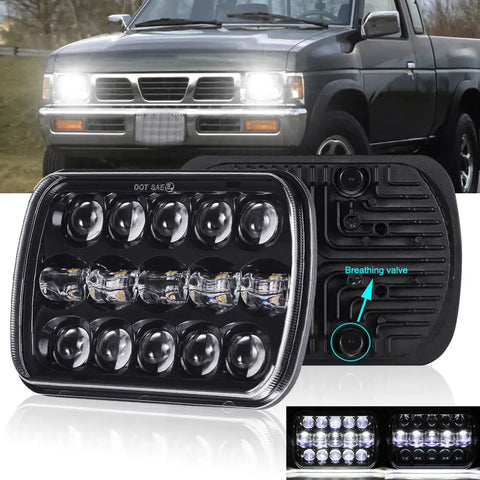 For 1995- 1996 1997 Nissan Pickup Hardbody Led Headlights Hi/Lo Sealed Beam 7X6" EB-DRP