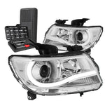 For 1995-2000 Chrysler Cirrus Headlight Head Lamp W/Led Kit Slim Style Black DNA MOTORING