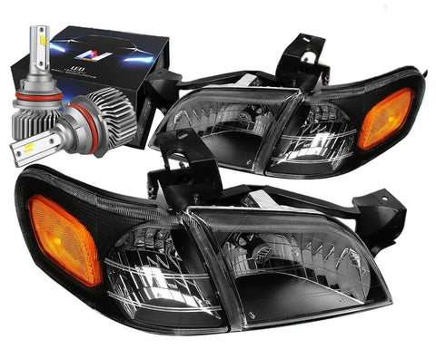 For 1997-2005 Chevy Venture/Silhouette Headlight Lamps W/Led Slim Style Black Dynamic Performance Tuning