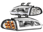 For 1998-1999 Mazda 626 Oe Style Headlight Lamps W/Led Kit+Cool Fan Black/Clear DNA MOTORING