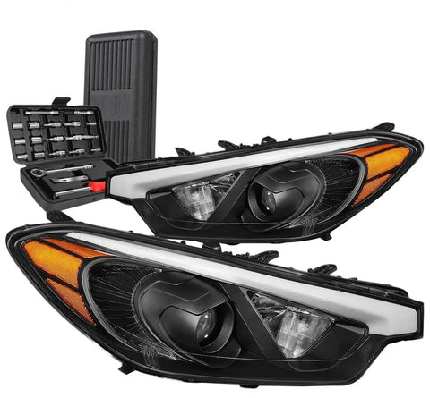 For 1998-2002 Honda Accord Projector Headlight Lamps W/Led Kit+Cool Fan Chrome DNA MOTORING