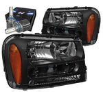 For 1999-2002 Chevy Silverado Tahoe Headlight Bumper Lamp W/Led Kit+ Fan Black DNA MOTORING