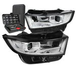 For 1999-2004 Ford Mustang Euro Signal Headlight W/Led Hid Kit Slim Style Smoked DNA MOTORING