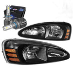 For 1999-2007 Gmc Sierra 1500 Signal Headlight Lamp W/Led Kit Slim Style Black DNA MOTORING