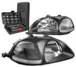For 1999-2007 Gmc Sierra Yukon Led Drl Turn Signal Headlight Bumper Lamps Black DNA MOTORING