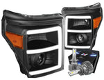 For 2000-2006 Gmc Sierra Yukon 1500 Denali Led Drl Headlight W/Led Kit+Fan Clear DNA MOTORING