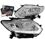 For 2000-2006 Gmc Sierra Yukon Denali Led Drl Headlight W/Led Kit+Cool Fan Black DNA MOTORING