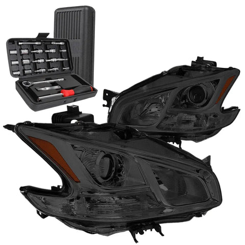 For 2002-2005 Dodge Ram Led Drl Black Amber Corner Projector Headlights+Tools DNA MOTORING