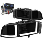 For 2002-2009 Chevy Trailblazer Headlight W/Led Hid Kit+Cooling Fan Smoked/Amber DNA MOTORING