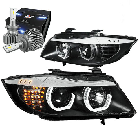 For 2002-2009 Chevy Trailblazer Projector Headlight W/Led Kit Slim Style Chrome DNA MOTORING