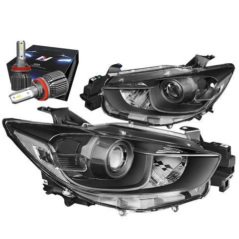 For 2003-2006 Silverado Led Black/Clear Projector Headlight W/Led Kit+Cool Fan DNA MOTORING