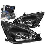 For 2003-2007 Honda Accord Coupe/Sedan Headlights W/Led Kit+Cool Fan Assembly DNA MOTORING