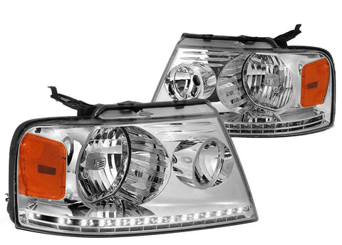 For 2003-2007 Honda Accord Led Drl Signal Headlight W/Led Kit+Cool Fan Smoked DNA MOTORING