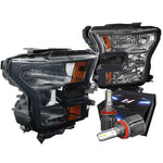 For 2004-2005 Honda Civic Sedan Replacement Headlights W/Led Kit+Cool Fan Smoked DNA MOTORING