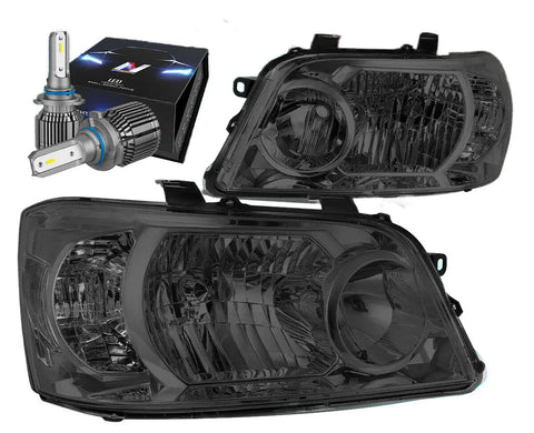 For 2004-2006 Toyota Highlander Headlight Lamp W/Led Kit+Cool Fan Smoked/Clear Dynamic Performance Tuning