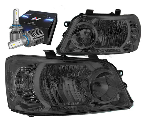 For 2004-2006 Toyota Highlander Headlight Lamp W/Led Kit+Cool Fan Smoked/Clear Dynamic Performance Tuning