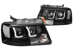For 2004-2008 Ford F150 Lincoln Mark Lt Led Drl Projector Headlight Black Clear DNA MOTORING